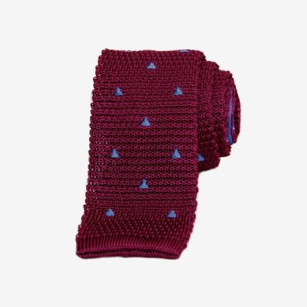 40 Colori Embroidered Triangles Silk Knitted Tie