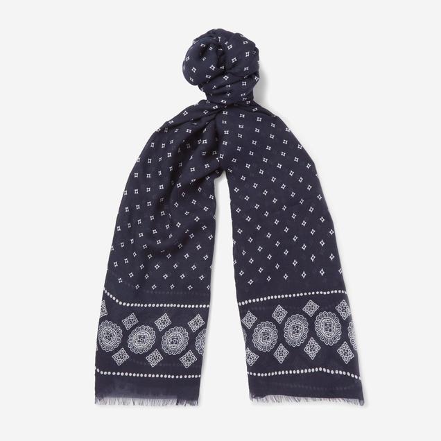 Drake's Printed Silk-Blend Scarf
