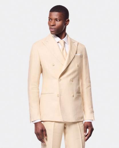 Tailored Fit Light Sand 1913 Mélange Linen Suit