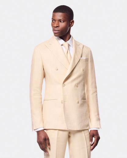 Tailored Fit Light Sand 1913 Mélange Linen Suit