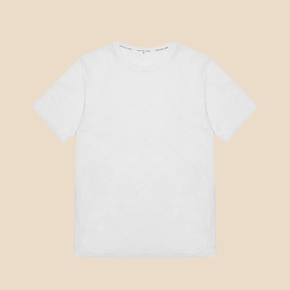 Tubular crew neck tee — white