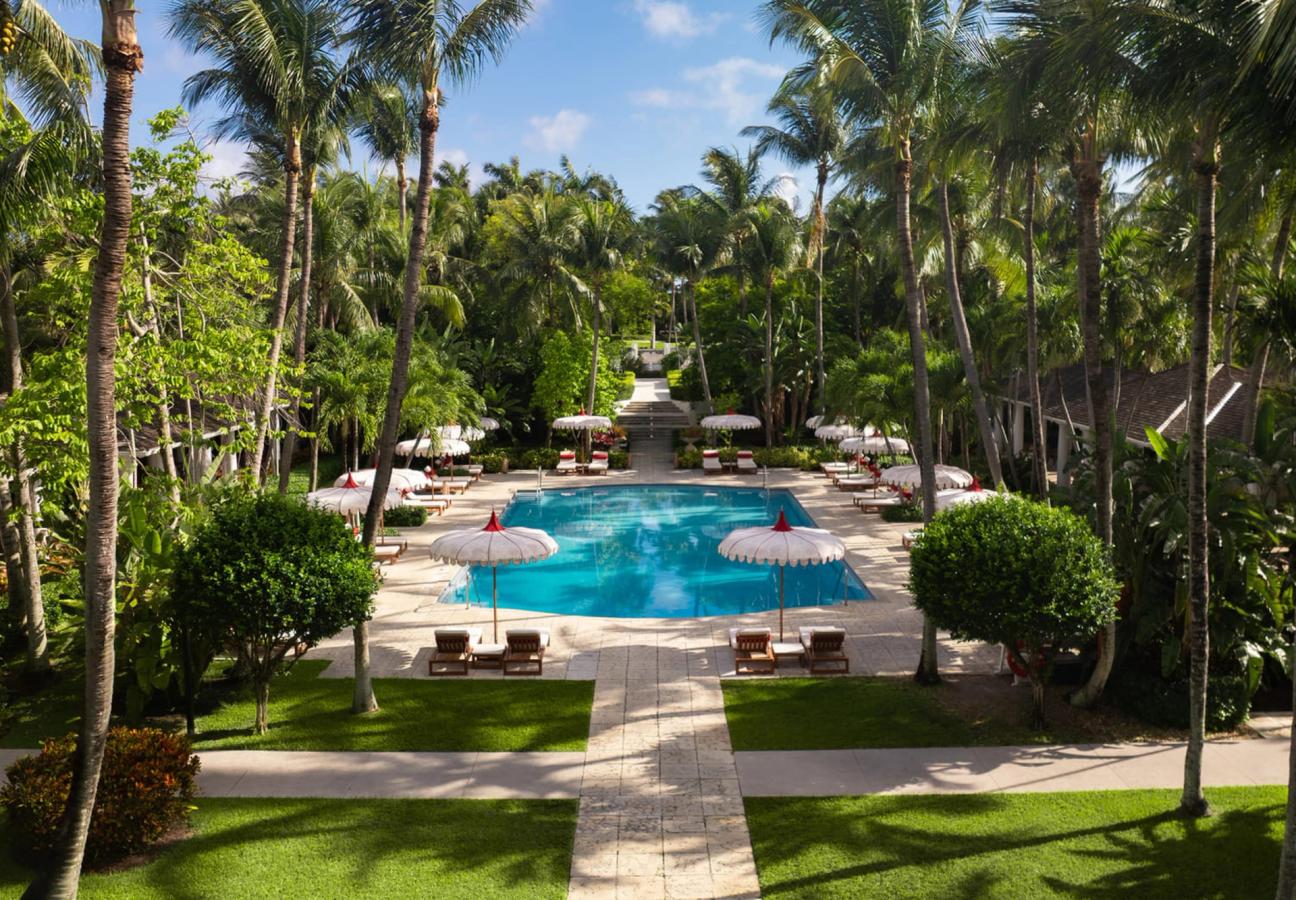 The Versailles Pool surrounded by gardens at The Ocean Club
