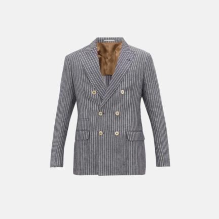 Brunello Cucinelli Pinstriped Linen Blazer