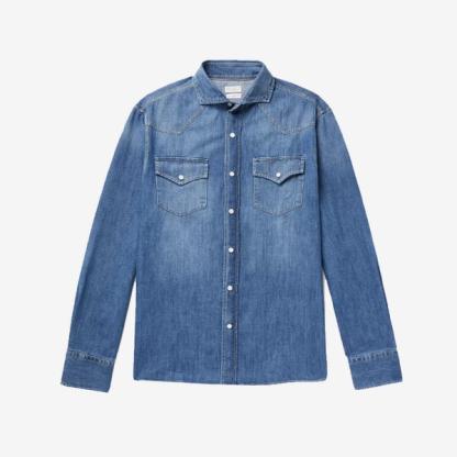 Brunello Cucinelli Denim Western Shirt
