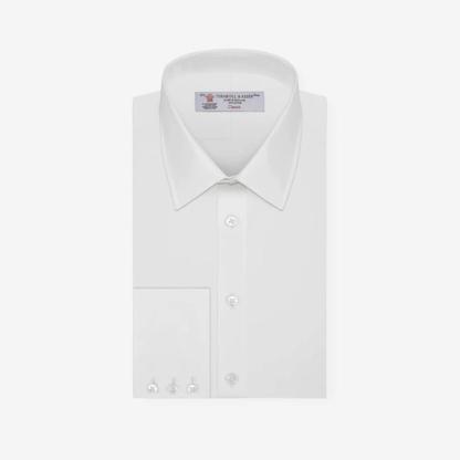 Turnbull & Asser Plain White Cotton Shirt
