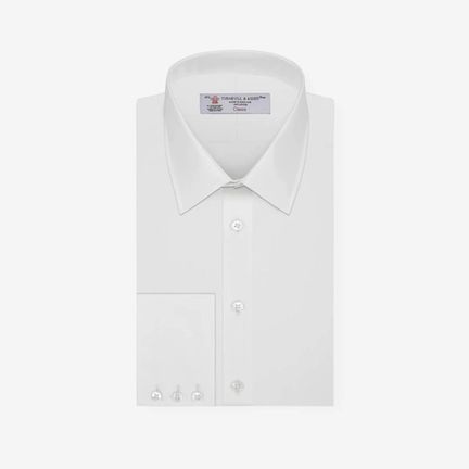 Turnbull & Asser Plain White Cotton Shirt