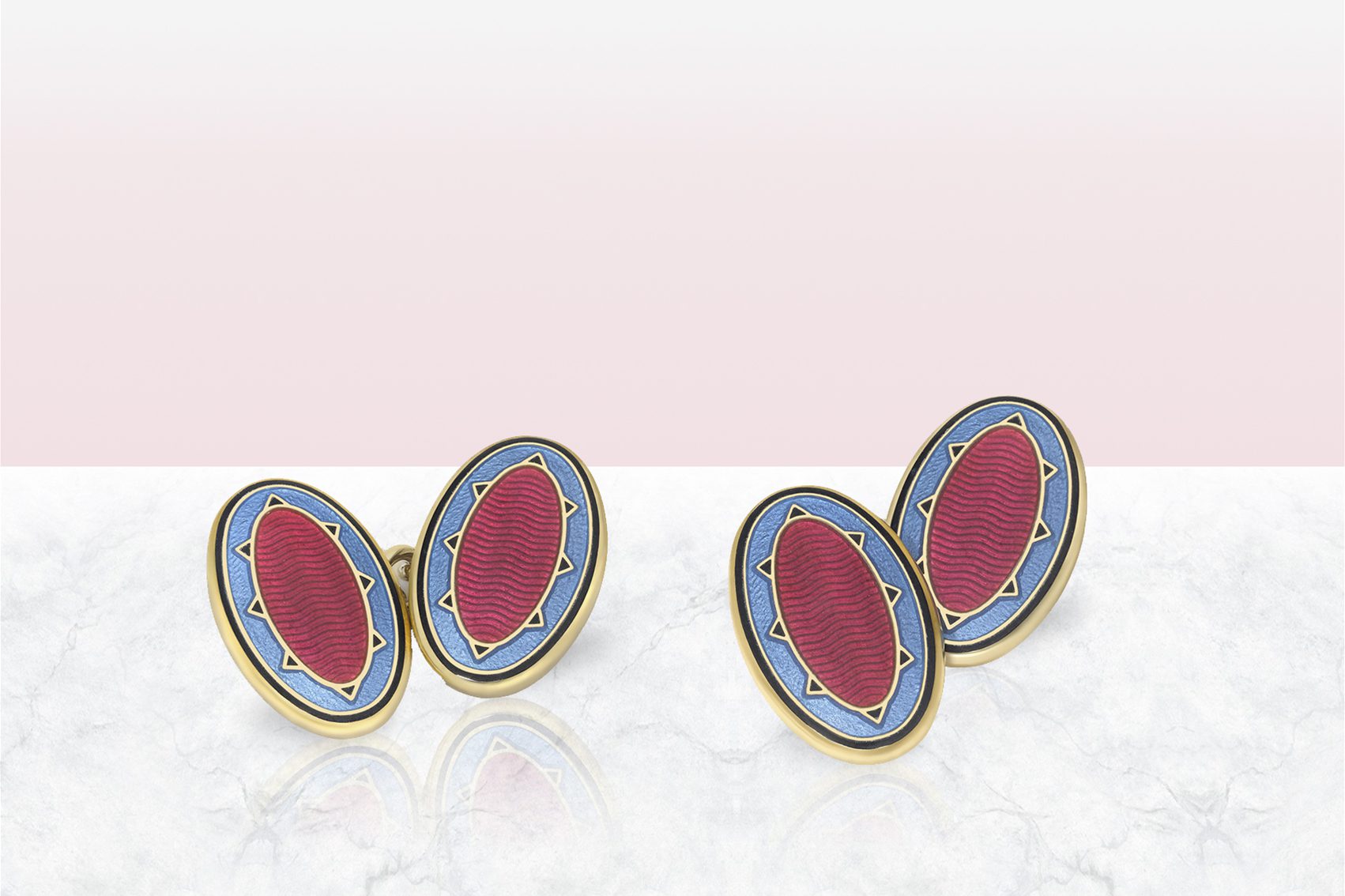 Kiki McDonough Raspberry and Royal Blue Coco Cufflinks