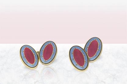 Kiki McDonough Raspberry and Royal Blue Coco Cufflinks