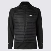 Nike AeroLoft quilted shell and jersey hooded half-zip jacket