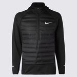 Nike AeroLoft quilted shell and jersey hooded half-zip jacket