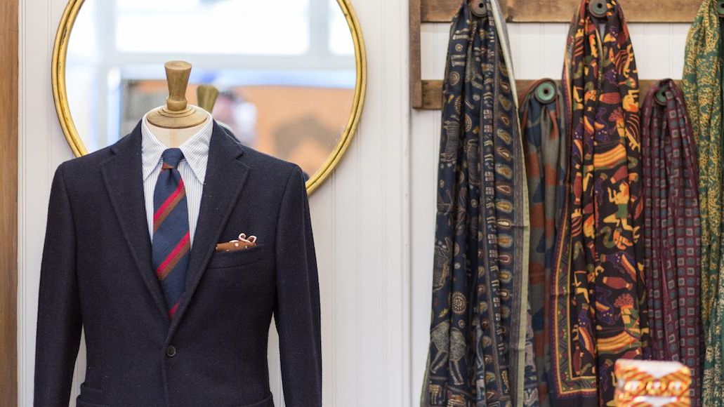 The venerable English clothier pops up in New York