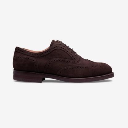 Delamere Oxford Brogue in Brown Eco Suede