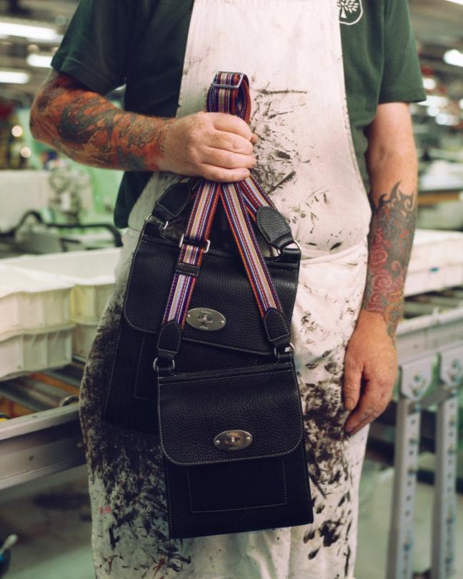 Black Mulberry Antony bag and Mini Antony bag with Paul Smith pattern straps