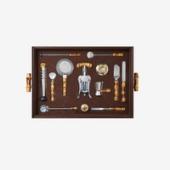 Lorenzi Milano Bamboo and Stainless Steel Bar Set