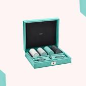 Tiffany Leather-Trimmed Travel Poker Set