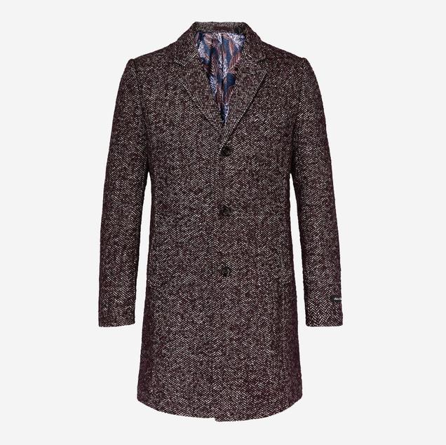 Rich Herringbone Wool-Blend Coat