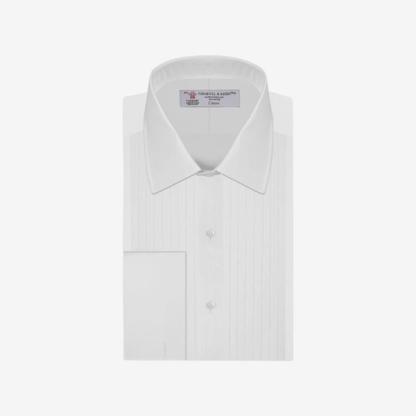 Turnbull & Asser White Pleated Dress Shirt