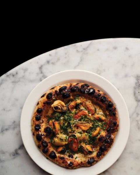 Flatbread with seafood