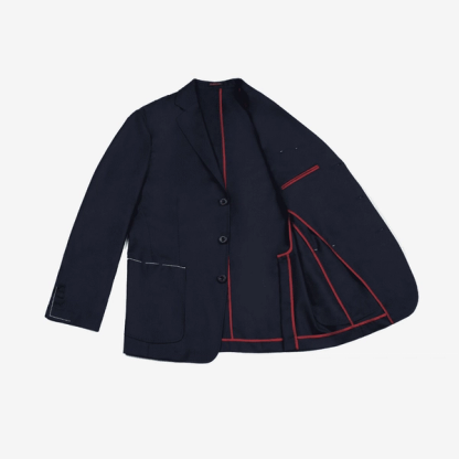 Dark Blue Mohair Wool Blazer