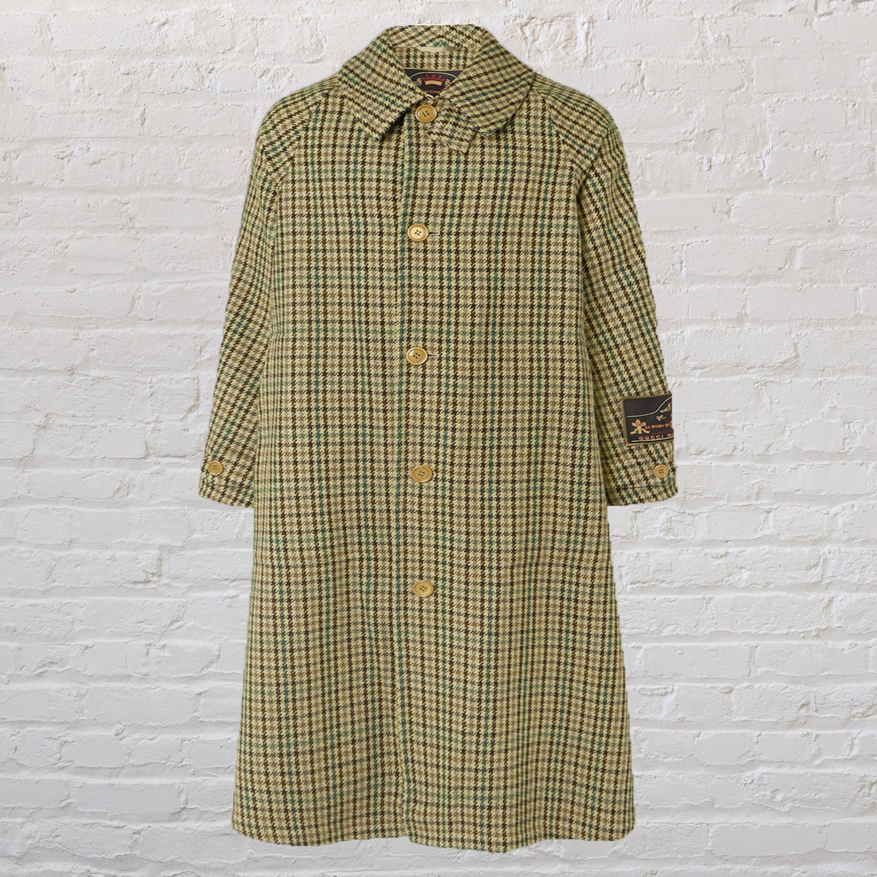 Gucci Oversized Houndstooth Wool-Blend Coat