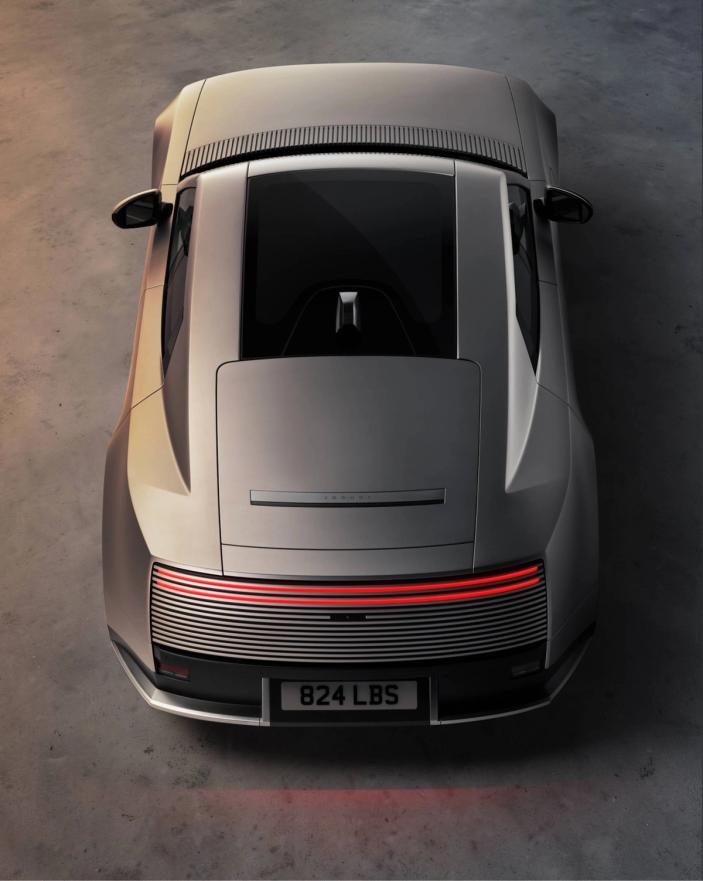 Jaguar Type 01 seen from above the rear