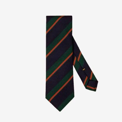 Eton Striped Wool-Cotton Tie