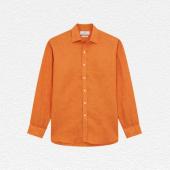 Turnbull & Asser Orange Weekend Fit Linen Shirt