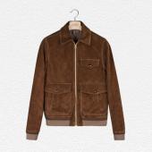 Drake’s Caramel Suede A-2 Bomber Jacket