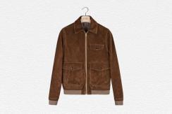 Drake’s Caramel Suede A-2 Bomber Jacket