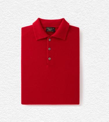 Emma Willis Red cashmere polo shirt