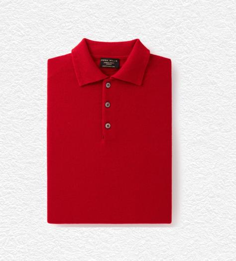 Emma Willis Red cashmere polo shirt