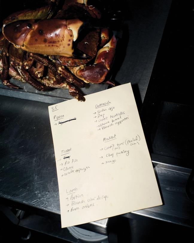 Prep list in the kitchen