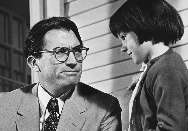 Gregory Peck as Atticus Finch and Mary Badham in To Kill a Mockingbird