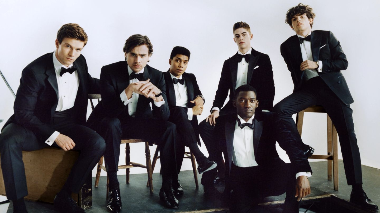 You should be wearing velvet slippers with your black tie