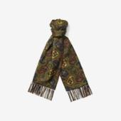 New & Lingwood olive silk scarf