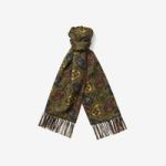 New & Lingwood olive silk scarf 