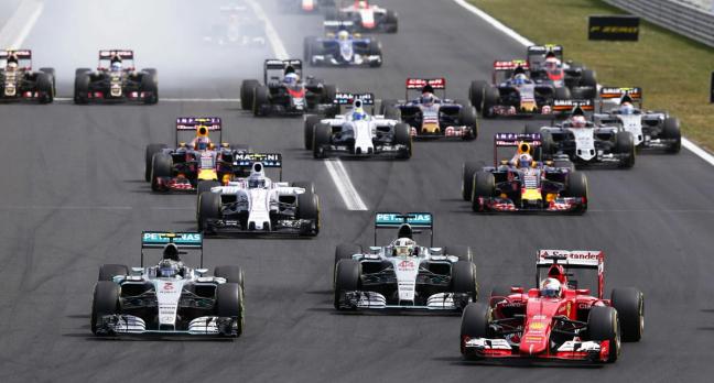 Formula 1 motor race cars