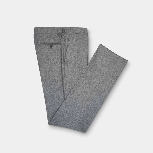 Caine Mid-Grey Flannel Trousers