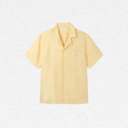 Sirplus Cornfield Yellow Linen Cuban Shirt                           