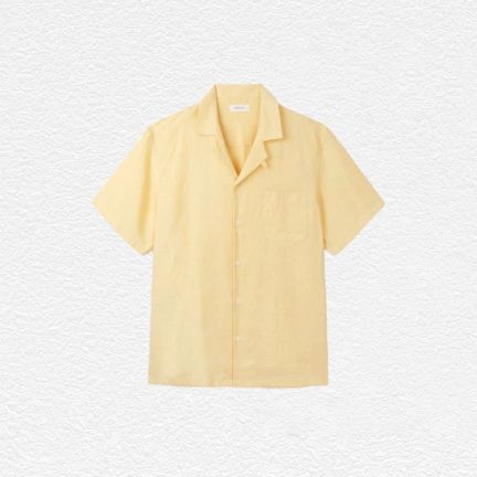 Sirplus Cornfield Yellow Linen Cuban Shirt                           