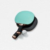 Tiffany Leather and Walnut Table Tennis Paddles