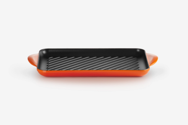 Volcanic Orange Le Creuset Cast Iron Rectangular Grill