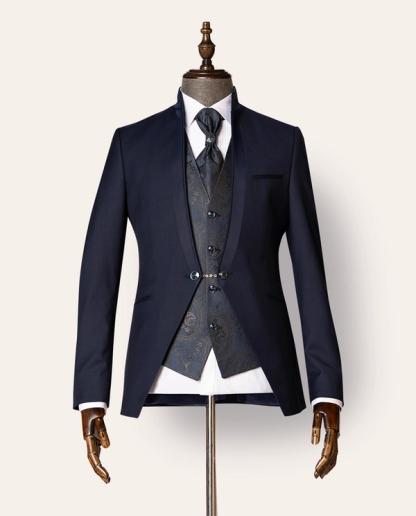 Hever Navy 3 Piece Nehru Suit
