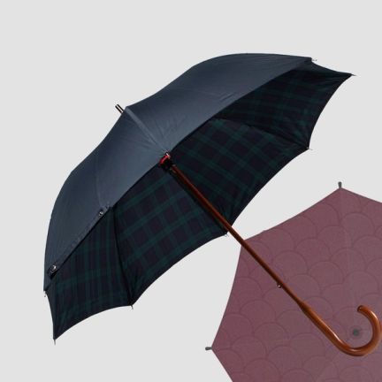 London Undercover Black Watch-Lined Umbrella