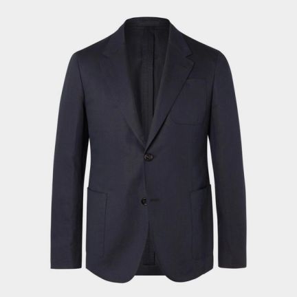 Berluti Navy Slim-Fit Unstructured Cotton And Linen-Blend Twill Suit Jacket