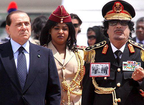 Berlusconi and Colonel Gadaffi