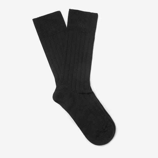 Ribbed merino wool-blend socks by John Smedley