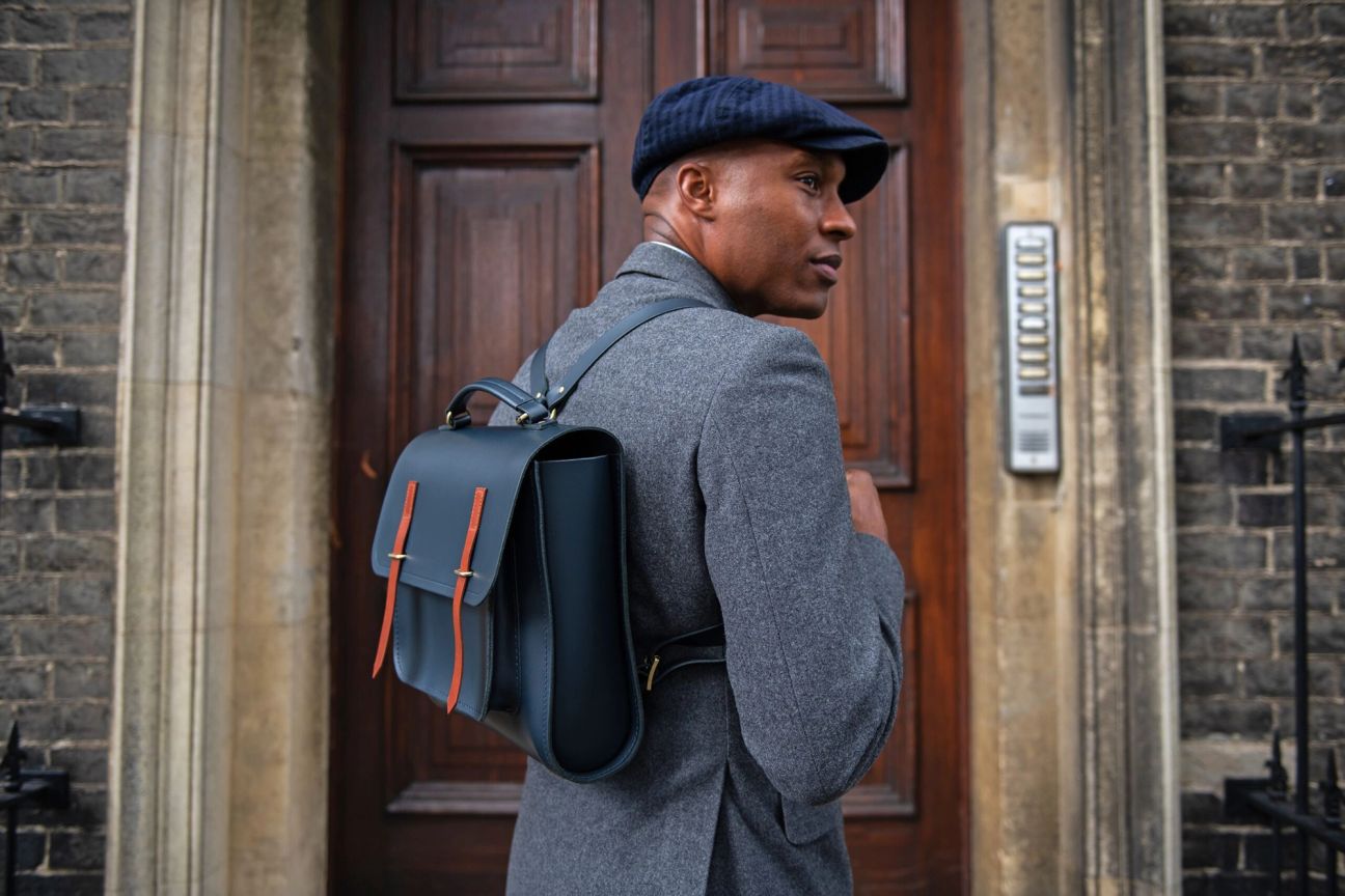The Messenger Backpack - Oxblood & Navy, The Cambridge Satchel Co.