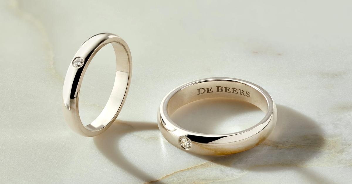 De Beers Platinum Diamond Classic Half Eternity Wedding Band Ring