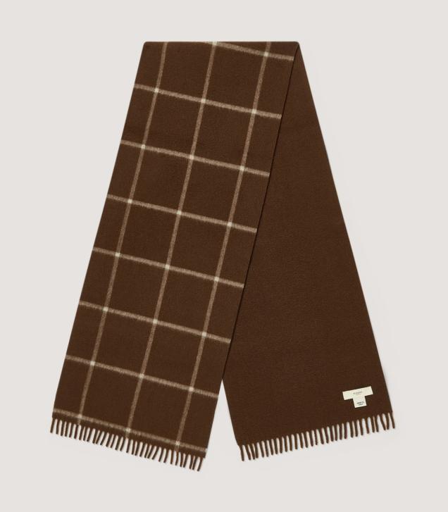 Wool Cashmere Scarf in Chocolate